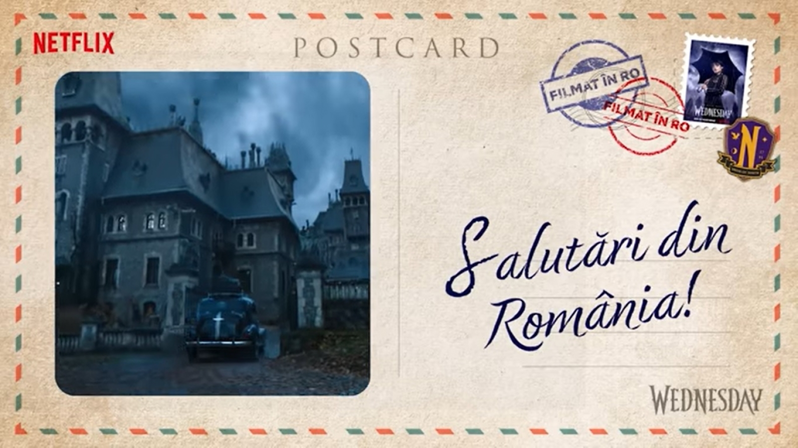 Netflix, wednesday postakartya, postcard