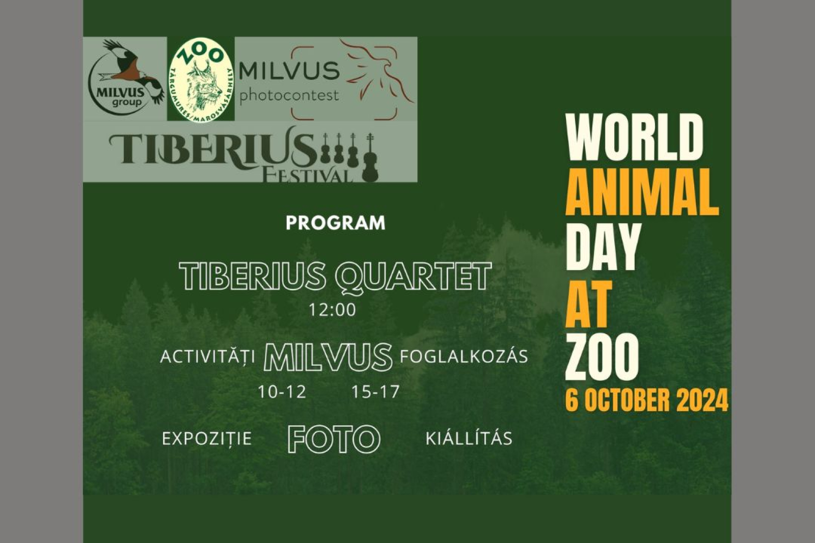 Flyer for Milvus concert at Mures Zoo 